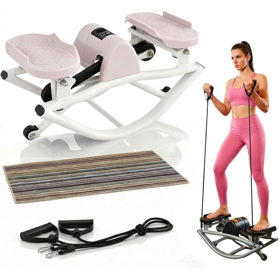 Rock Stepper, Side to Side Latera, Stepper with LCD Display, Low-Impact Home Workout for Legs, Glutes & Cardio, Quiet, Compact Fitness Machine for Apartment & Home Gym