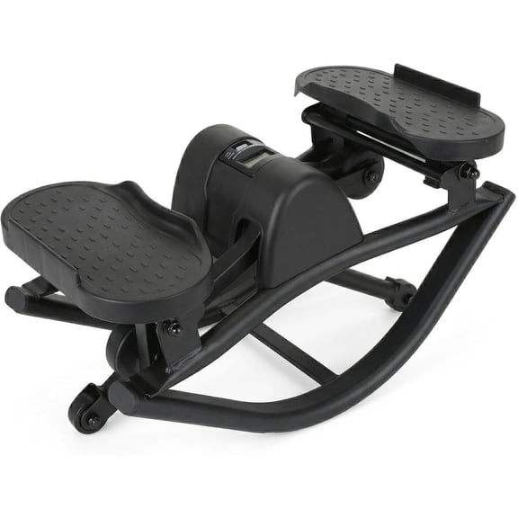 Rock Stepper, Side to Side Lateral Rocking Fitness Stepper for & Office Workout, Compact Mini Step Machine with Resistance Bands & Anti-Slip Mat, 250 LBS Capacity