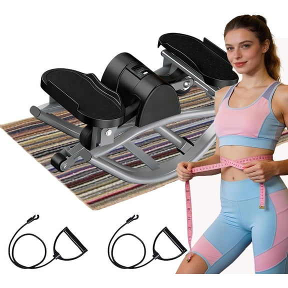 Rock Stepper Side to Side Low- Rocking Stepper for Exercise Compact Side Stepper with Resistance Bands Quiet Lateral Exercise Machine for Full Workout