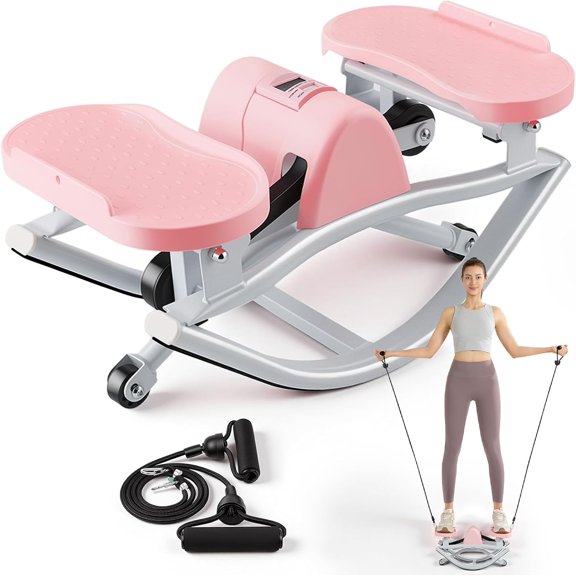 The Rock Stepper Side to Side, U-Shaped Low-Impact Mini Stepper, Quiet Lateral Rocking Step Machine, Compact Stair Stepper for Home Workout & Leg Glut