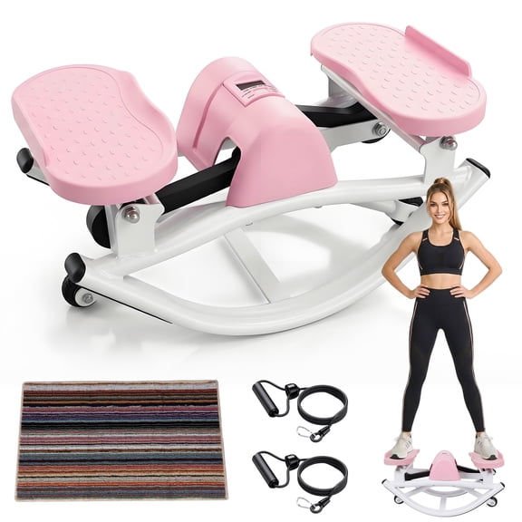 Rock Stepper Side‑to‑Side Fitness Stepper Machine with Digital Display | Full‑Body Home Workout for Legs, Glutes & Core | Compact Apartment/Gym Step Exercise Trainer