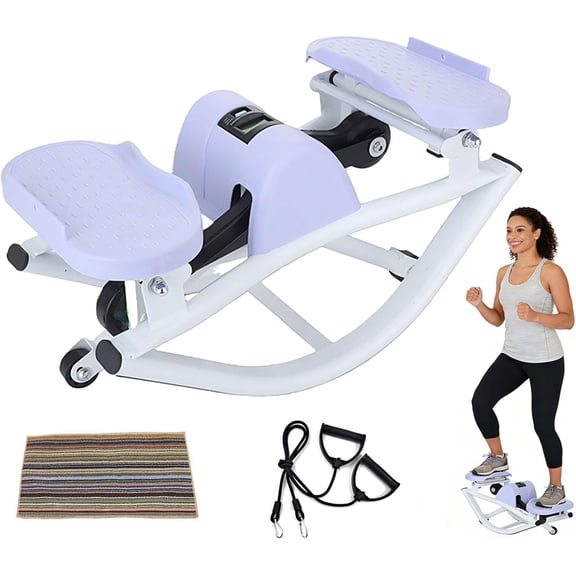 Rock Stepper Side to Side Portable Lateral Rocking Stepper with Digital Display and Non-Slip Mat Mini Steppers for Exercise at Home