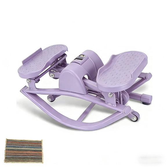 Rock Stepper Step Side-to-Side Lateral Rocking Fitness Stepper Machine for Home Workout with Digital Resistance Bands Machine & Mat Purple