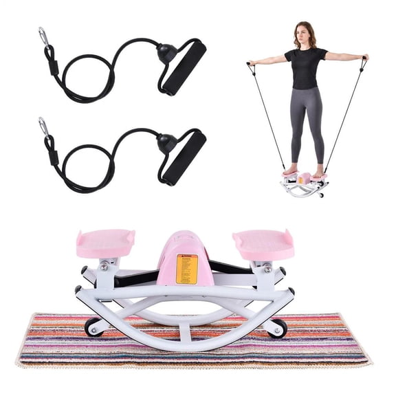 Rock Stepper Training Device, Side-to-Side Lateral Rocking Stepper with Resistance Bands and Digital Display, Joint-Friendly Cardio Fitness for Knees Legs Hips