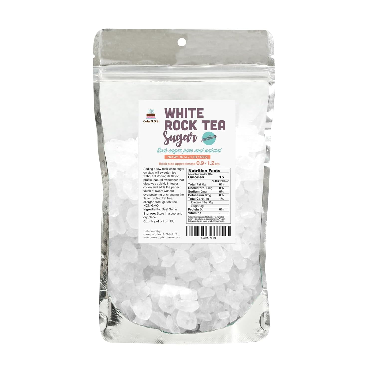 Rock Tea Sugar White 1 lb.
