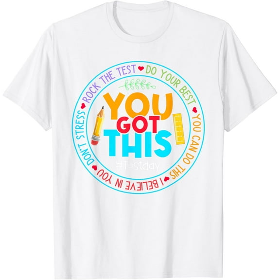 Rock The Test Don't Stress Just Do Your Best Test Day Rock The Test Teacher Testing Day You Got This T-Shirt100% cotton