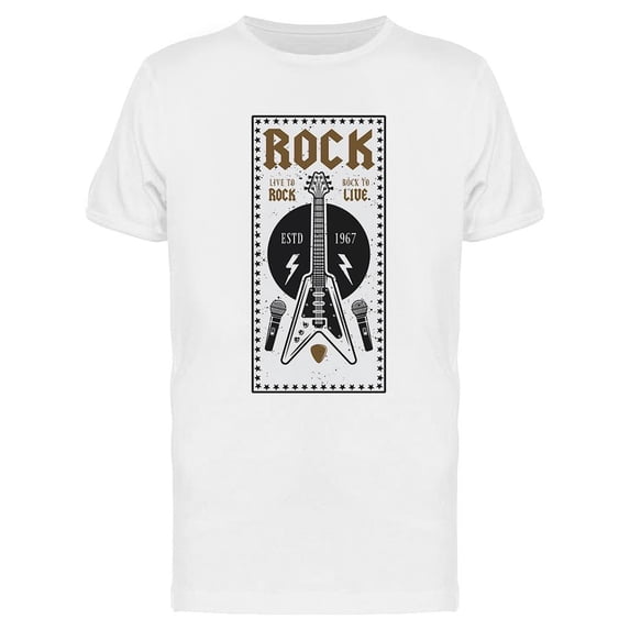Rock To Live T-Shirt Men -Image by Shutterstock, Male Medium