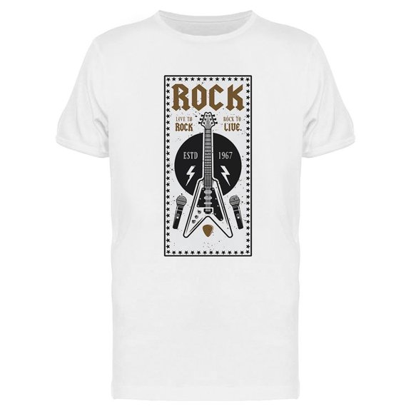 Rock To Live T-Shirt Men -Image by Shutterstock, Male Small