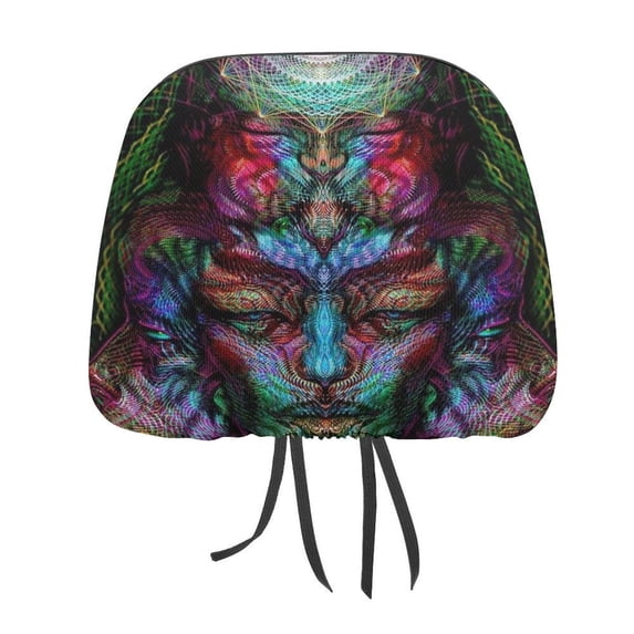 Rock Tool Band Car Headrest Cover 2 Pcs Vehicles Seat Pillow Cover Protector Accessories Decor Auto Front/Rear Seats Head Rest Cover 2 Pcs Universal Fit Most Cars Sedan SUV Van