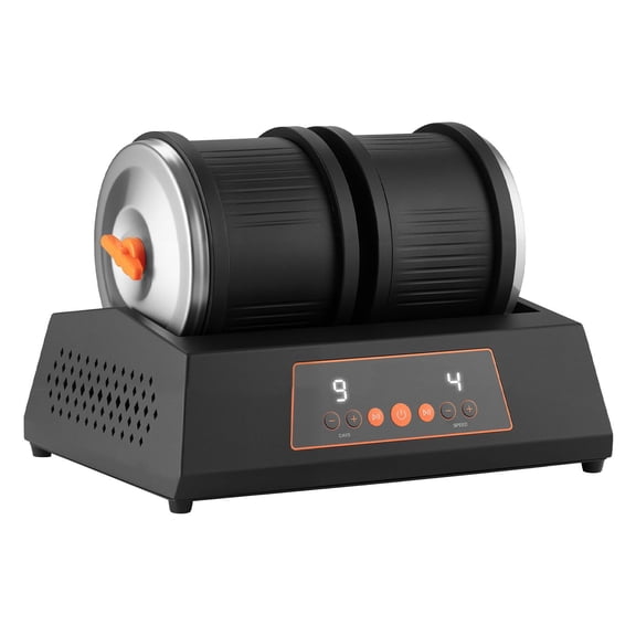 Rock Tumbler Kit, 8 lbs Rock Polishing Kit, 4 Speed Settings 9-Day Polishing Timer Stone Polishing Kit, Double Barrel Rock Polisher with Adapter, Rock Polisher for Adults and Kids