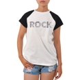 thumbnail image 1 of Rock Typography Art Print 100% Cotton Short Sleeves Tee Raglan T- Shirt WTS_04 M, 1 of 1