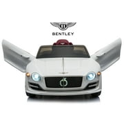 Rock Wheels Licensed Bentley EXP12 Kids Ride on Toy Car, 12V Battery Powered Children Electric 4 Wheels w/ Parent Remote Control, Foot Pedal, 2 Speeds, Music, Aux, LED Headlights White