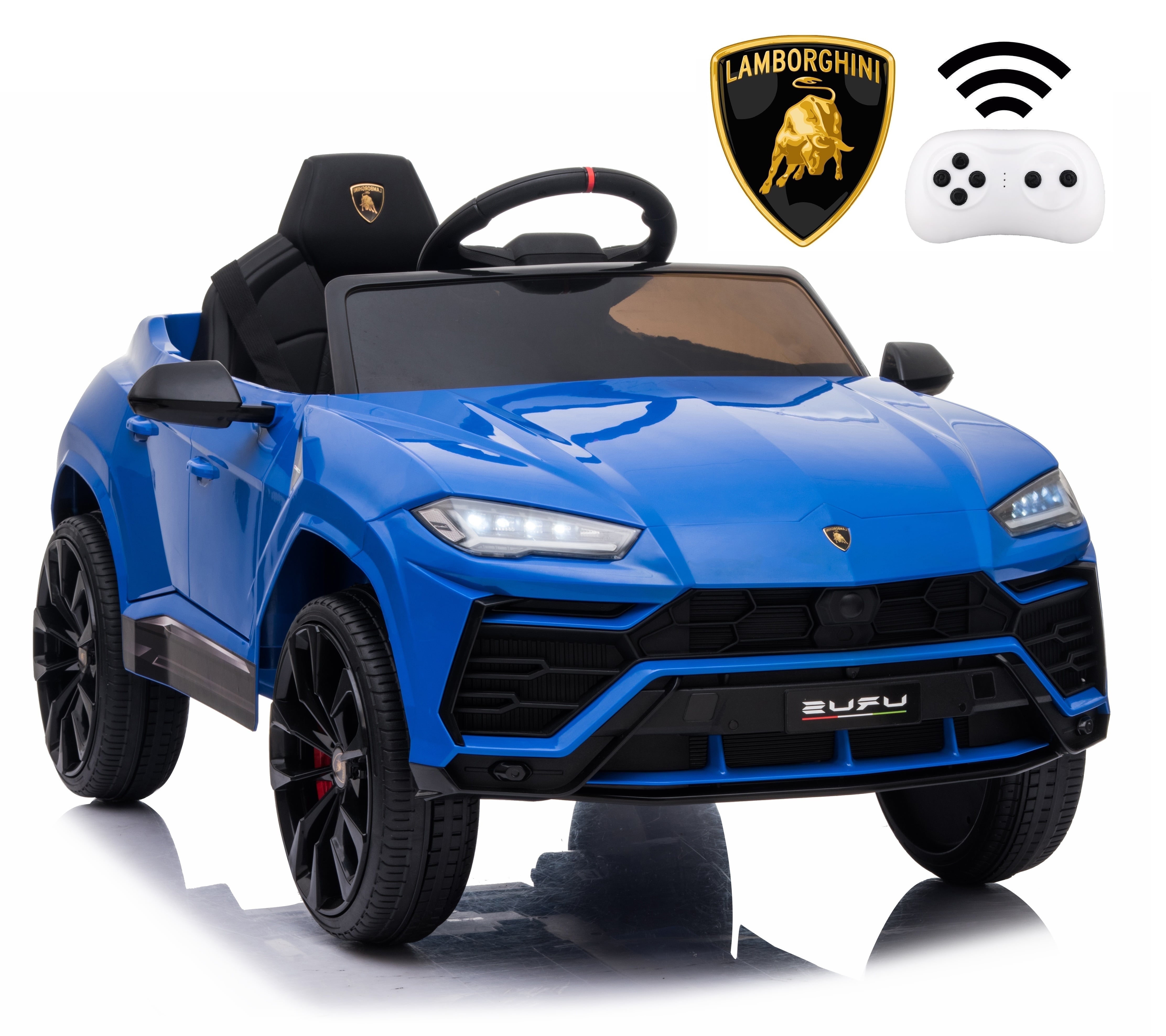Blue 12V Lamborghini Urus Ride-On Truck with Remote Control
