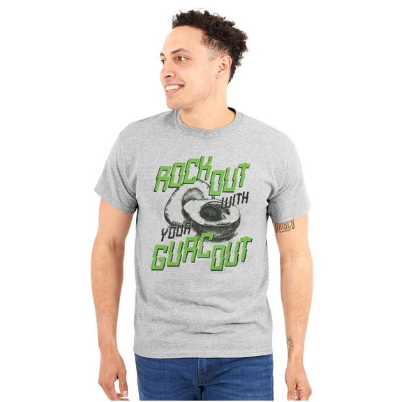 Rock With Guac Out Fun Guacamole Pun Plus Size Crewneck Graphic Tee Shirt Brisco Brands 2X