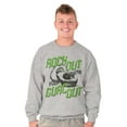 thumbnail image 1 of Rock With Guac Out Fun Guacamole Pun Unisex Plus Fleece Graphic Sweatshirt Brisco Brands 2X, 1 of 5