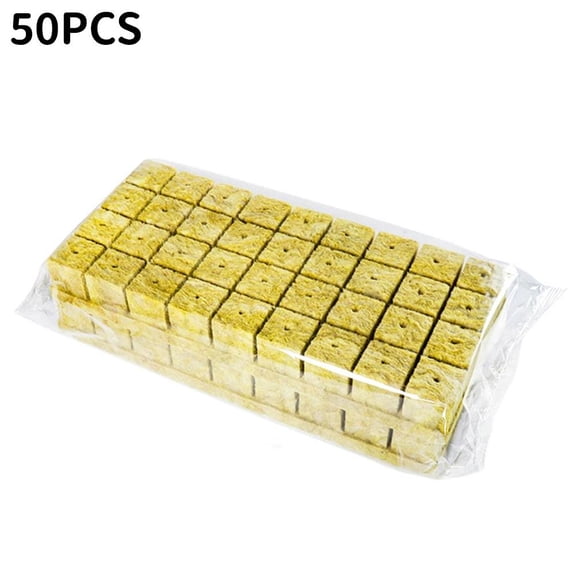 Rock Wool Hydroponic Growing Cubes for Seed Germination and Plant Root Support Light Yellow