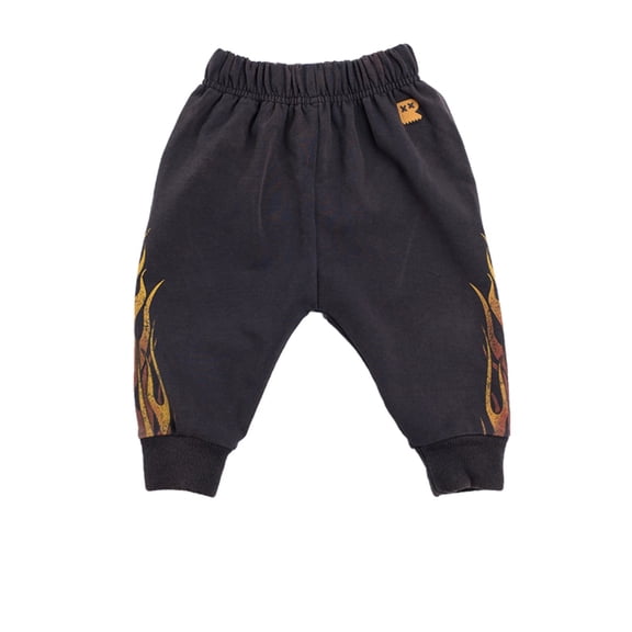 Rock Your Baby Karma to Burn Pants, Charcoal, 12-18 Months