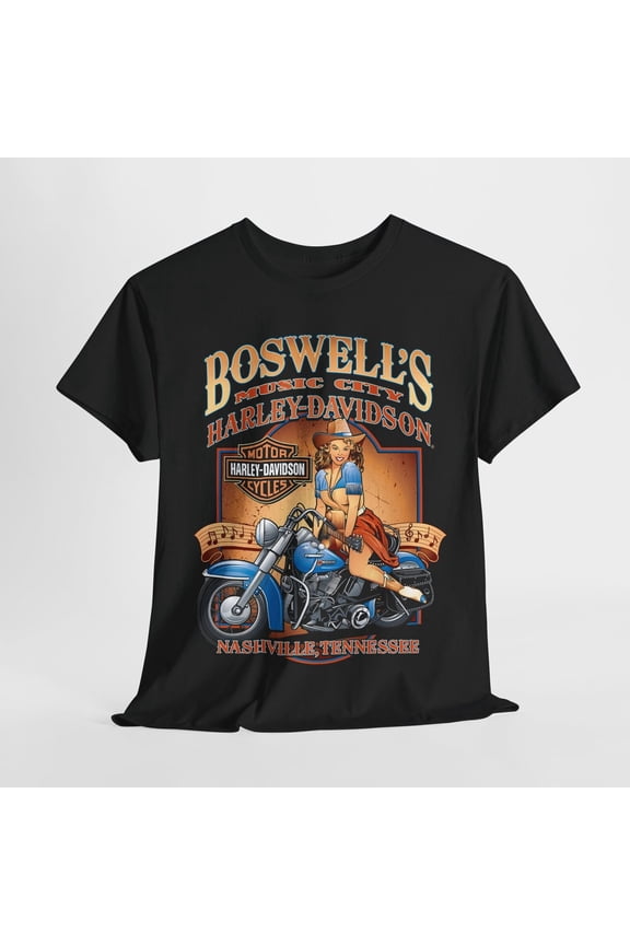 Rock Your Style with Vintage Harley T-Shirt: Pin-Up Beauty & Music Fusion!