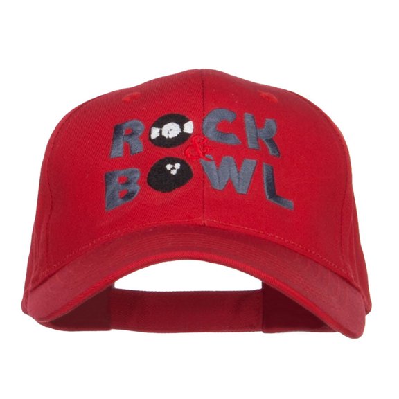 Rock and Bowl Embroidered Organic Cotton Cap - Red OSFM