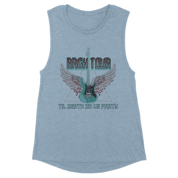 Rock and Roll Bachelorette Women's Muscle Tank X-Large Stonewash Denim