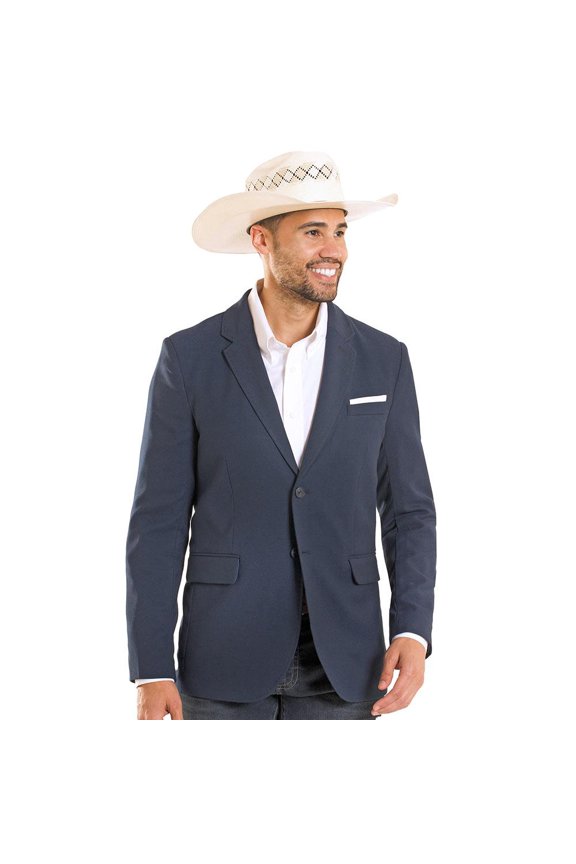 Rock and Roll Denim Mens Rock n Roll Pique Sports Coat 44 L Navy