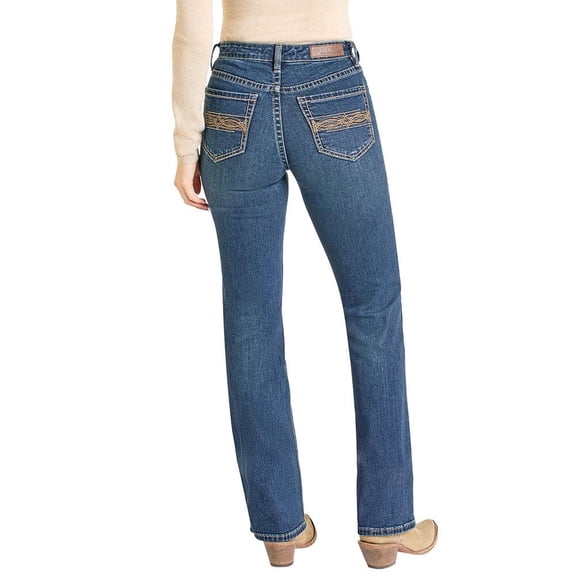 Rock and Roll Denim Womens Rock n Roll  Dark Vintage Modest Boot Jean 25x36 Denim