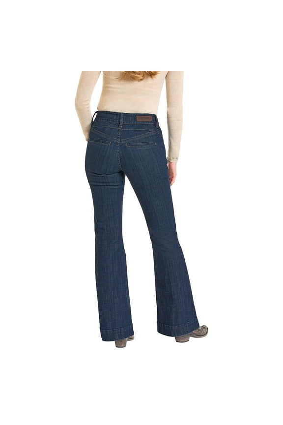 Rock and Roll Denim Womens Rock n Roll Dark Wash High Rise Trouser 27x34 Denim