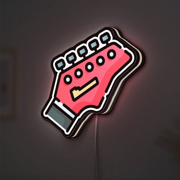 Rock and Roll Guitar 3D Novelty Light Box, Music Lamp Decor with Electric Bass Design for Stages, Studios, and Band Lovers (Height 8 inch, 20cm)