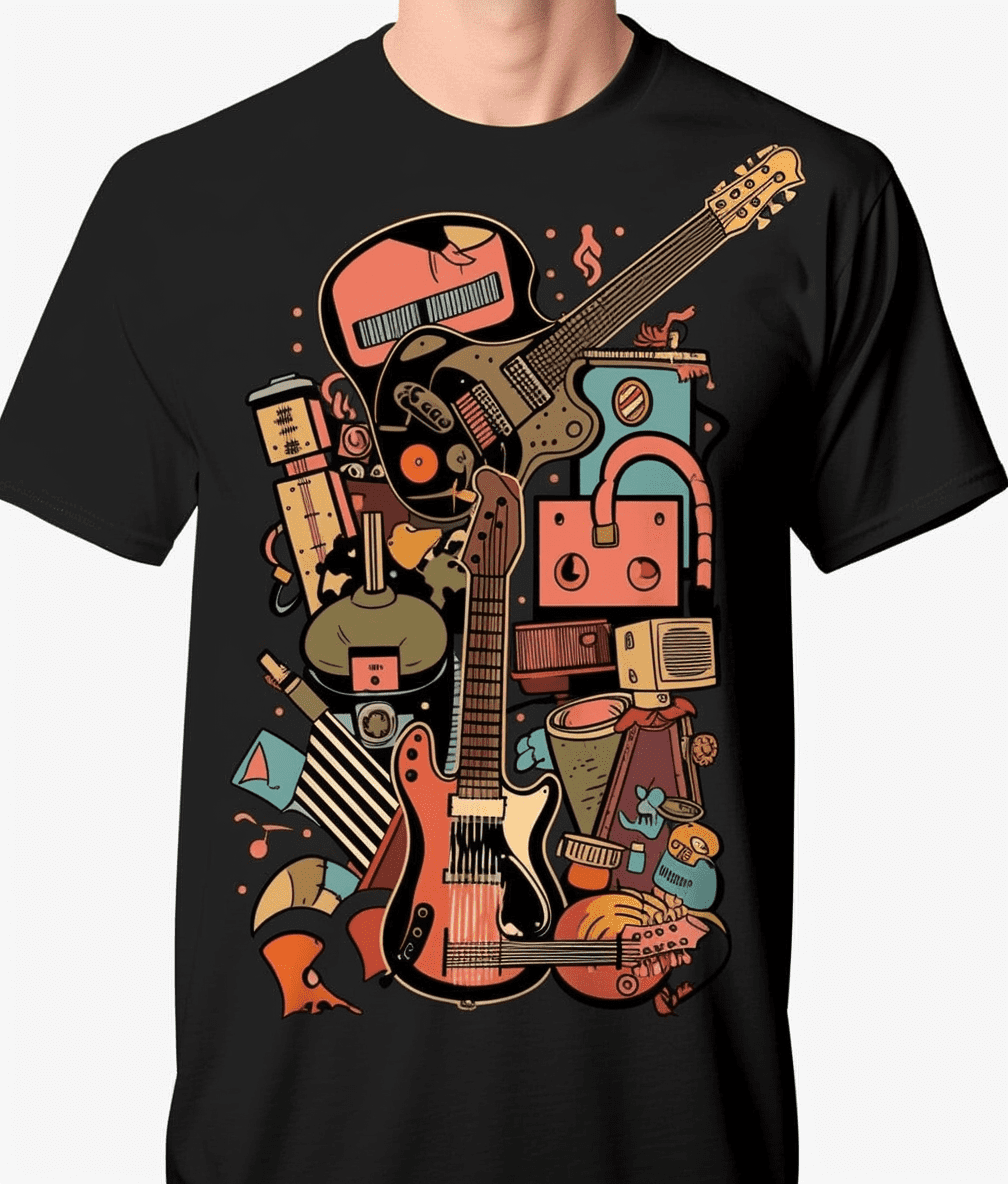 Rock and Roll Guitar Band Tee for Men Band Shirts