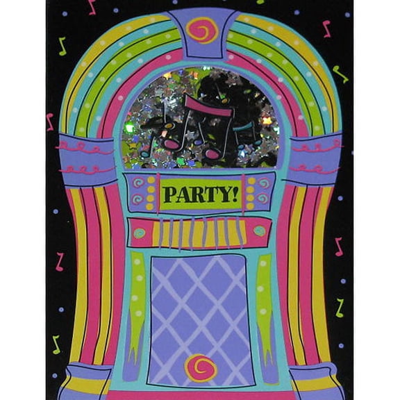 Various Rock and Roll Jukebox Rock Novelty Invitations, 8ct