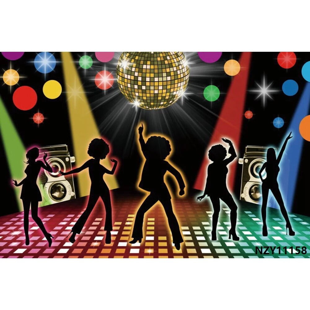 Rock and Roll Party Disco Theme Retro Style Photo Backdrop Birthday ...