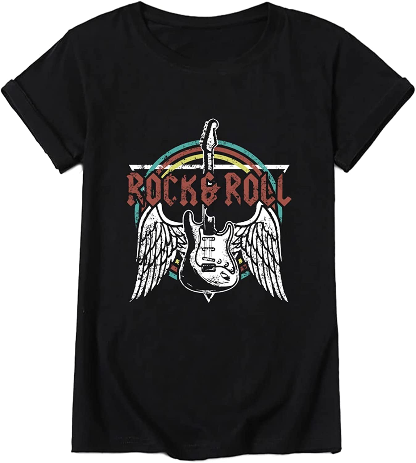 Rock and Roll T Shirts for Women Vintage Graphic Tees Band Tshirts