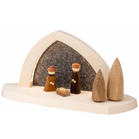 Rock arch natural LED illuminated Christ's birth of Seiffen folk art