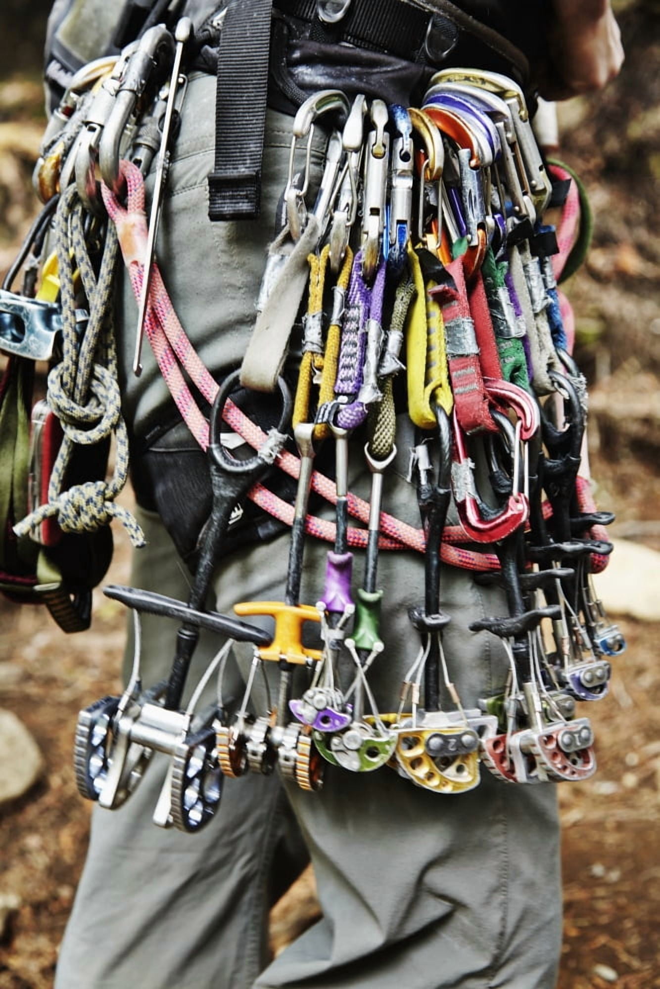 Rock climbing equipment in the Adirondacks New York USA Canvas Art - Roderick Chen Design Pics (24 x 38)