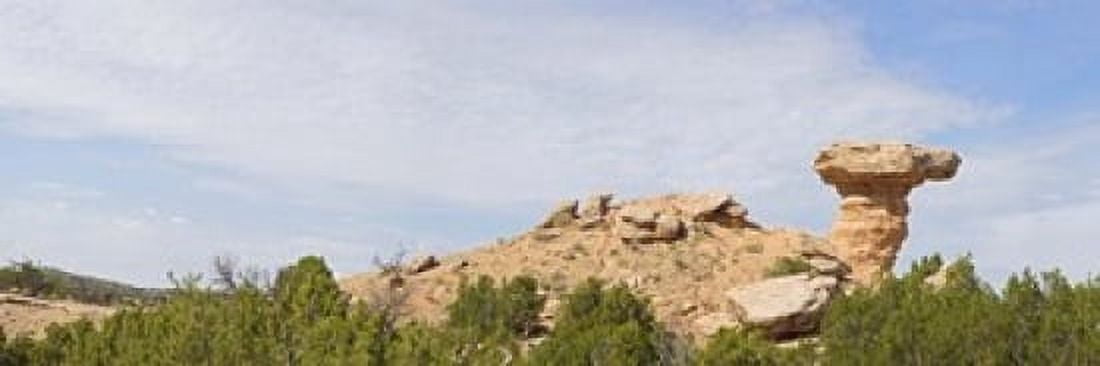 Rock formation on a landscape Camel Rock Espanola Santa Fe New Mexico USA Canvas Art - Panoramic Images (18 x 6)