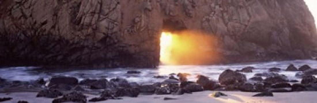 Rock formation on the beach Pfeiffer Beach Big Sur California USA Canvas Art - Panoramic Images (18 x 6)
