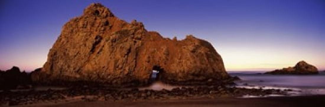 Rock formation on the beach one hour exposure Pfeiffer Beach Big Sur California USA Canvas Art - Panoramic Images (18 x 6)