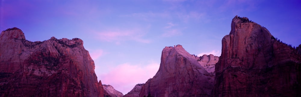 Rock formations Court Of Patriarchs Zion National Park Utah USA Canvas Art - Panoramic Images (12 x 36)