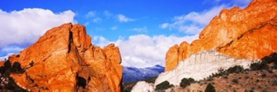 Rock formations Garden of The Gods Colorado Springs Colorado USA Canvas Art - Panoramic Images (36 x 12)