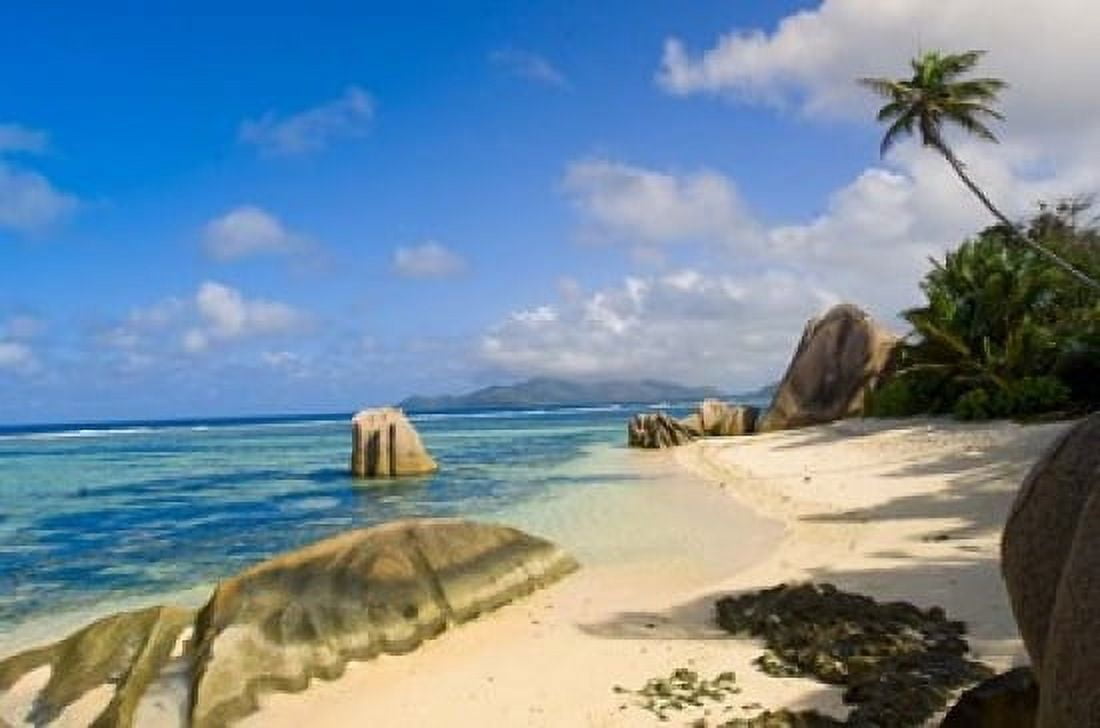 Rock formations La Digue Island Seychelles Canvas Art - Alison Wright DanitaDelimont (17 x 11)