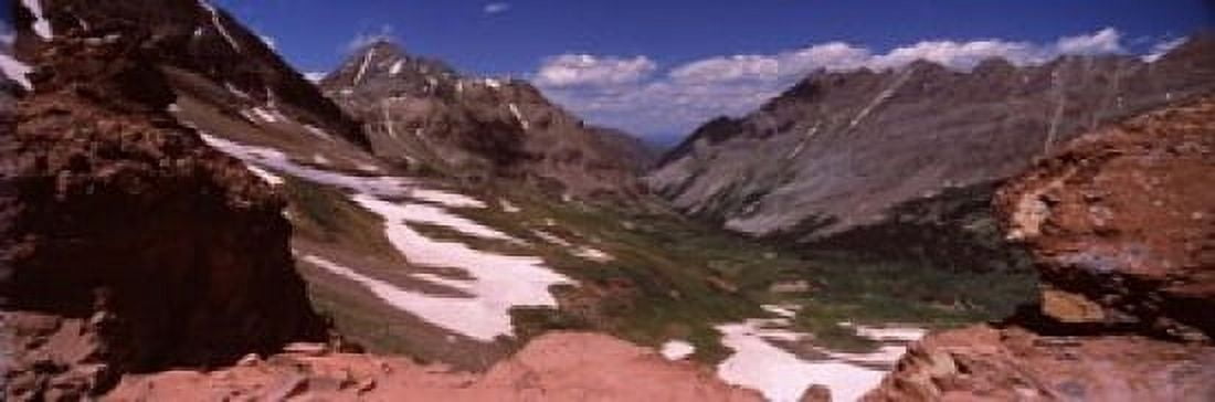 Rock formations Maroon Bells West Maroon Pass Crested Butte Gunnison County Colorado USA Canvas Art - Panoramic Images (18 x 6)