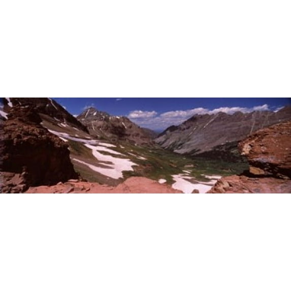 Rock formations, Maroon Bells, West Maroon Pass, Crested Butte, Gunnison County, Colorado, USA Poster Print (18 x 6)