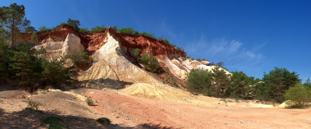 Rock formations Rustrel Vaucluse Luberon Provence-Alpes-Cote DAzur France Canvas Art - Panoramic Images (36 x 12)