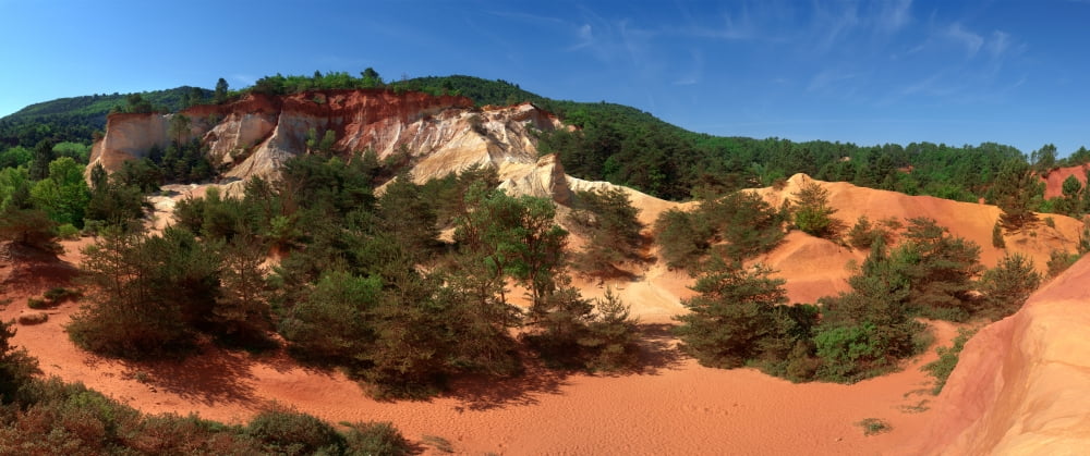 Rock formations Rustrel Vaucluse Luberon Provence-Alpes-Cote DAzur France Canvas Art - Panoramic Images (36 x 12)
