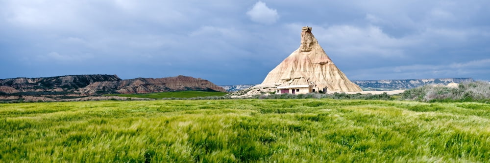 Rock formations at Bardenas Reales Navarra Spain Canvas Art - Panoramic Images (27 x 9)