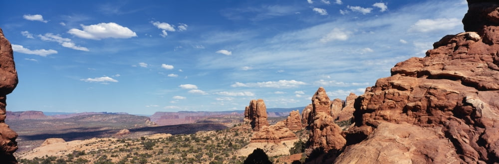 Rock formations at Valley of the Gods Utah USA Canvas Art - Panoramic Images (12 x 36)
