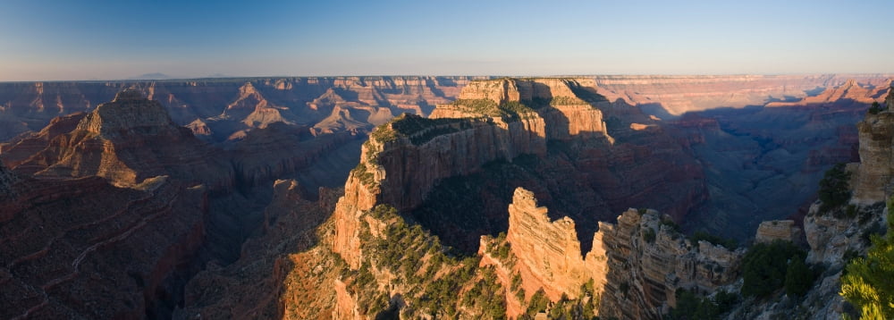Rock formations at a canyon North Rim Grand Canyon National Park Arizona USA Canvas Art - Panoramic Images (27 x 9)