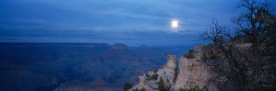 Rock formations at night Yaki Point Grand Canyon National Park Arizona USA Canvas Art - Panoramic Images (36 x 12)