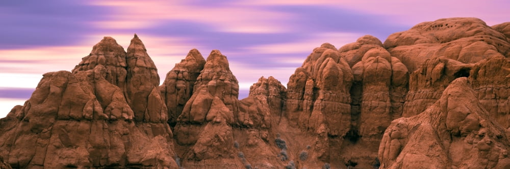 Rock formations at sunrise Kodachrome Basin State Park Utah USA Canvas Art - Panoramic Images (27 x 9)