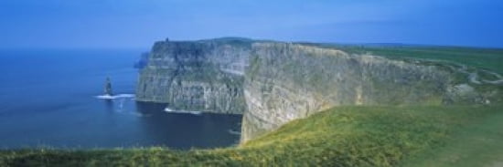 Rock formations at the coast Cliffs Of Moher The Burren County Clare Republic Of Ireland Canvas Art - Panoramic Images (18 x 6)